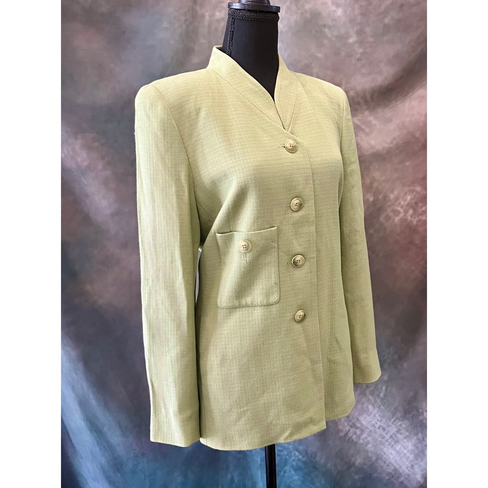 Doncaster Blazer Size 6 Green Rayon Career Business Casual Jacket